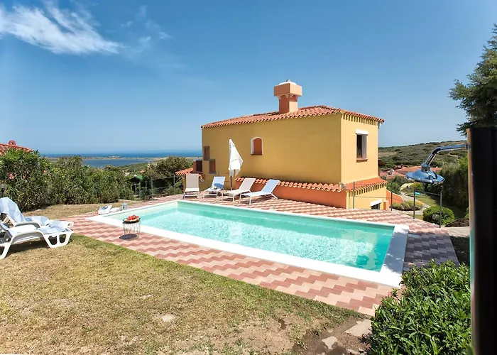 Villa Stintino Solara Per 8 Persone Vista Mare Con Piscina Punta de su Torrione